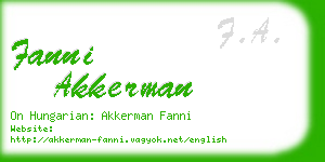 fanni akkerman business card